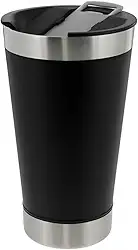 Copo Térmico 475ml Inox Parede Dupla Tampa Mantém Bebida Gelada por 8h Premium (Preto)