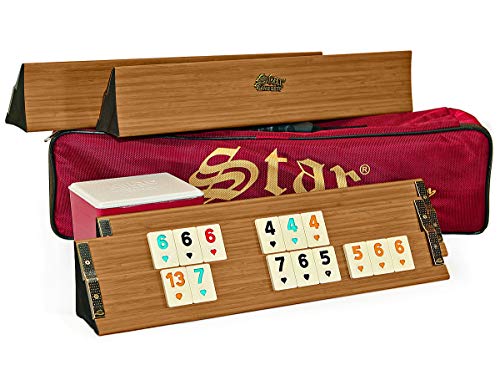 Semus Stylo à bille Rummy / Okey avec pions en mélamine Ahsap Okey Takimi (clair)