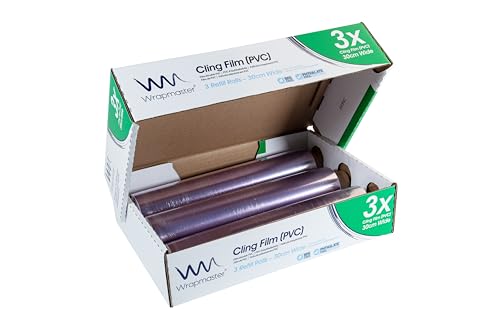 WRAPMASTER 3000 CLING FILM REFILLS - 3 ROLLS 12 Wide x 1000ft Long