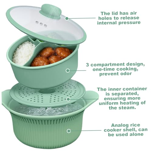 Pot à micro-ondes silicone 3 compartiments haut de gamme pour cuisson au four - 7