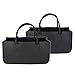 Schramm® 1 oder 2 Stück Filztasche Tasche aus Filz schwarz 50x25x25 cm Kaminholztasche Holzkorb Einkaufstasche Filzkorb Zeitungskorb Shopper Taschen Filztaschen, Größe:2 Stück