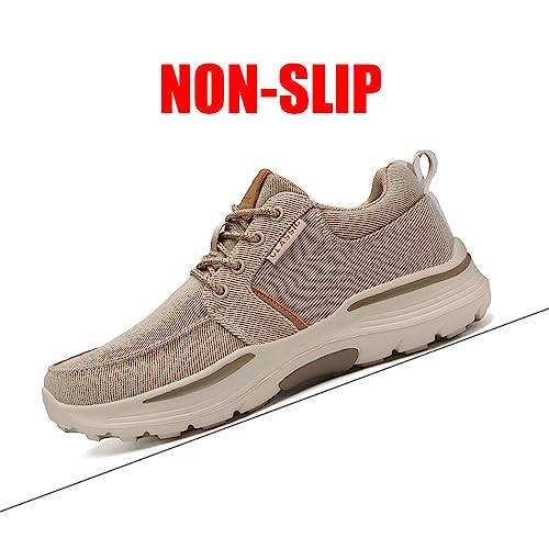 Men's Breathable Canvas Sport Shoe,Casual Men Loafers Comfortable Light Outdoor Sneakers Platform Non Slip Vulcanized Shoes2