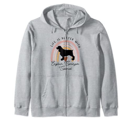 Life is Better English Springer Spaniel Rainbow Dog Mom Sweat à Capuche