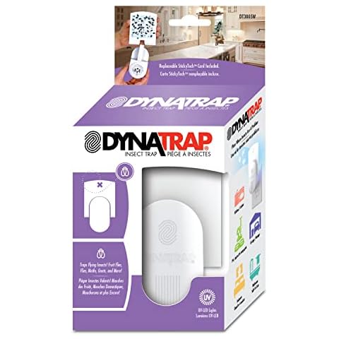 DynaTrap DT3005W DOT Indoor Plug-In Fly Trap for Flies, Fruit Flies, Moths, Gnats, & Other Flying Insects - Protects up to 400 Sq Ft Cover