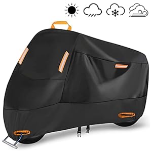 Bâche de protection 300D pour moto – Imperméable – Oxford – Avec 4 bandes réfléchissantes et 2 trous de serrure – Pour Kawasaki Yamaha Honda (XL 230 x 95 x 125 cm)