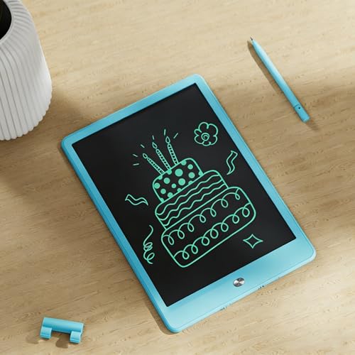Tableta LCD electrónica de escritura y dibujo de 10 pulgadas, pizarra reutilizable para cuidado visual con función de borrado de un solo clic, ideal para tomar notas y escribir, regalo perfecto para cumpleaños y festividades (azul) miniatura 1