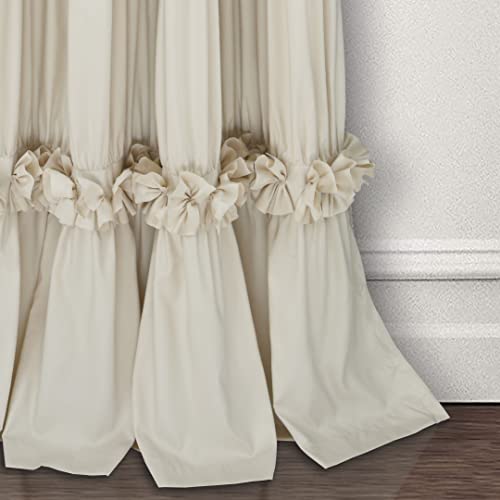 Hig Boho Ruffled Window Curtains With Blackout Liner, Feminine Window Treatments 84 Inch Length 2 Panels Set, Country Rod Pocket Drapes With Handmade Bow Ties For Bedroom Nursery, Camel （Eva） #TOP7