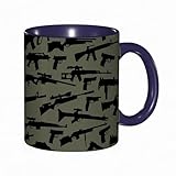 EKLMPS Tazas de Café,Taza de Cerámica para Té y Café,330ml/11oz,Regalos original,Aniversarios,nupical,desayuno,Románticos,Colección de armas con balas y orificios de bala