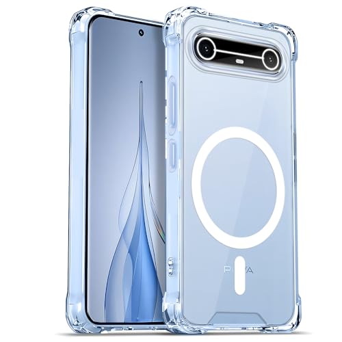 Image of AESTMO Clear Back Cover for Tecno Pova Slim 5G | | 360 Protection | Transparent Back Cover for Tecno Pova Slim 5G (PC + TPU, Compatible with MagSafe Accessories, Transparent Bumper)
