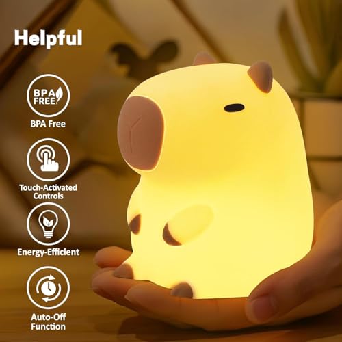 Lámpara de Mesa de Noche Silicona Capybara USB Recargable miniatura 2