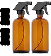 Culinare 16 oz Glass Amber Spray Bottles for Essential Oil Solutions, Dark Continuous Spray Bottl...