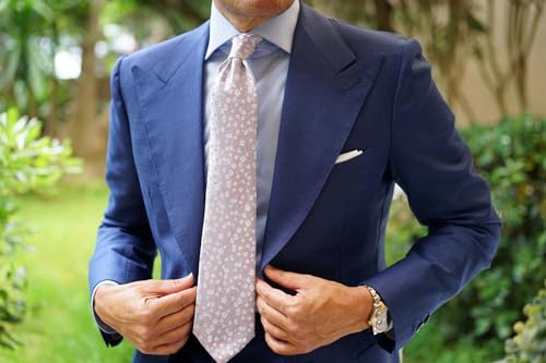 Image of OTAA Floral Necktie Casual Ties for Men - Perfect Neck Tie for Groomsmen Wedding Ties or Formal Occasions