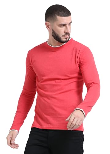 Image of fanideaz Mens Popcorn Textured Cotton Full Sleeve Round Neck T Shirt for Men Soft and Breathable Fabric Trendy Look Regular Fit Ideal for Daily Casual Wear