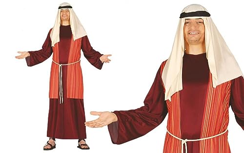 GUIRMA | Disfraz de Pastor San José Adulto (48-50/M) - Chaleco, Cinturón, Tocado y Túnica - Disfraces de Navidad y Año Nuevo para Fiestas de Disfraces - Ideal para Hombre Adulto - Marrón