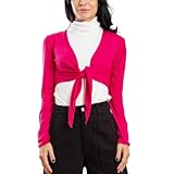 Toocool Bolero Mujer Bolero Cárdigan Manga Larga Nudo Cordones VB-131, fucsia, Talla única