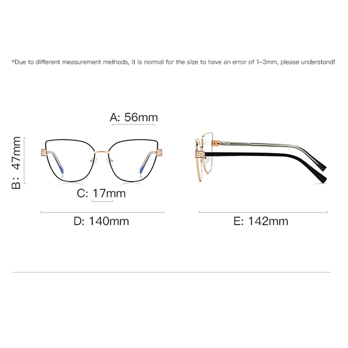 Szkła Cat Eye Anti Blue Light Metal modne okulary damskie CP oprawka octan świątynia wiosna zawias