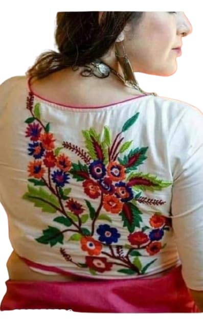 Women's White Floral Work Short Sleeves Stylish BlouseComfortable, Breathable, Lightweight, Skin Friendly SL90-image-43