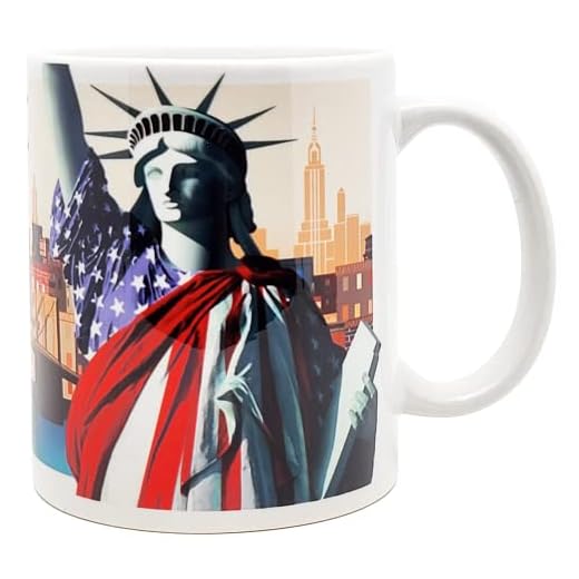 DESSAPT Arts - Statue of Liberty, New York City - Ceramic Mug 325ml - Unique Gift Mug with Beautiful New York Landscapes - Printed in France - Brilliant White