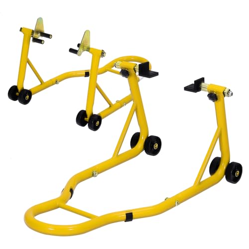 GarveeTech Motorcycle Stand Lift - 900Lbs Front & Rear Combo Universal Motorcycle Stands