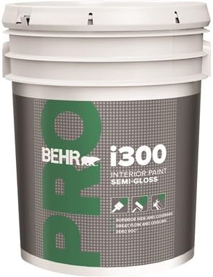 Behr Pr37005 Behr Pro I300 Semi-Gloss Interior Paint White 5 Gallon