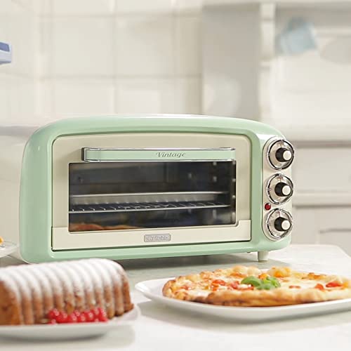 Ariete Vintage 97904 Mini Oven, 18 Litre Capacity, 1380 Watts, 3 Cooking Positions, Aluminium Baking Tray, 60 Minute Timer, Green - Image 7