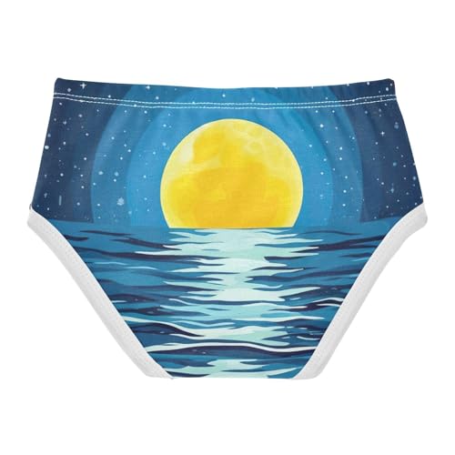 Minimalist Night Ocean Scene Moon Girls Underwear Toddler 2t Cotton Panties for Girl Artistic Kids Undies Briefs2