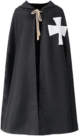 Amazon.com: haozaikeji Halloween Medieval Knight Templar Cloak Crusader ...