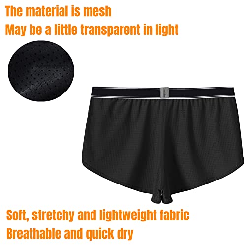 ZONBAILON Mens Mesh Sexy Sheer See Through Shorts Boxer Underwear Loose Lounge Unlined Trunks M L XL 2XL 3XL4