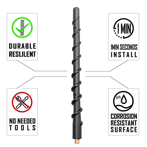 VOFONO Short Antenna for 2007-2026 Jeep Wrangler Gladiator JK JL JT JKU JLU Sahara Rubicon Sport 4xe Willys Mojave, 7 Inch Jeep Replacement Antenna Wrangler Gladiator Accessories - Image 6