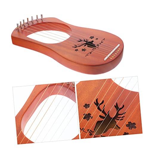Lightaotao 1 Set 7 String Harp Musical Instruments For Adults 7-Tone Lyre Harp Lyre Harp For Beginners Natural Harp Adults Harp 7-Tone Natural Wooden Harp Wooden 7 Strings Harp Portable Set #TOP1