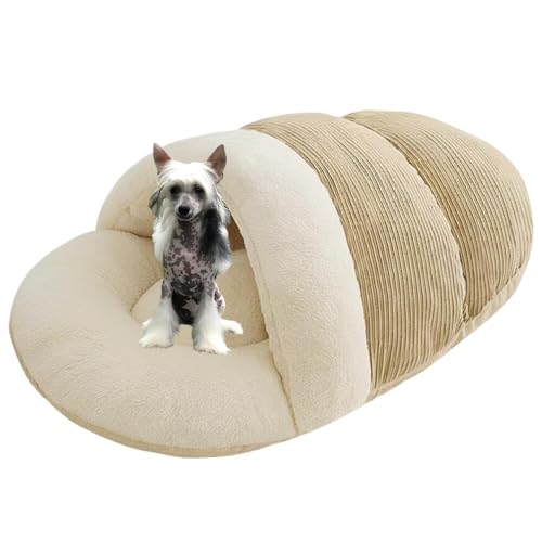 Lifetips チャイニーズ・クレステッド・ドッグ ペットベッド 犬猫兼用 冬用 寝袋型 ふわふわ クッション 保温 防寒 洗える 小型犬 中型犬 室内 おしゃれ 北欧風 ソファ ハウス 快眠グッズ 抱っこ感覚 多頭飼い対応 寝具 抗菌 防臭 速乾 低ア