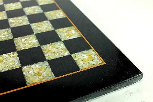 Jeu d'échecs en marbre noir Devyom 38,1 cm échiquier de luxe