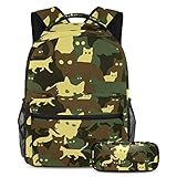 Material principal de la mochila 2 en 1: nuestra mochila escolar está hecha de sarga duradera y ligera y forro de poliéster. No se rasga ni se rompe cuando pones mucho dentro de la mochila