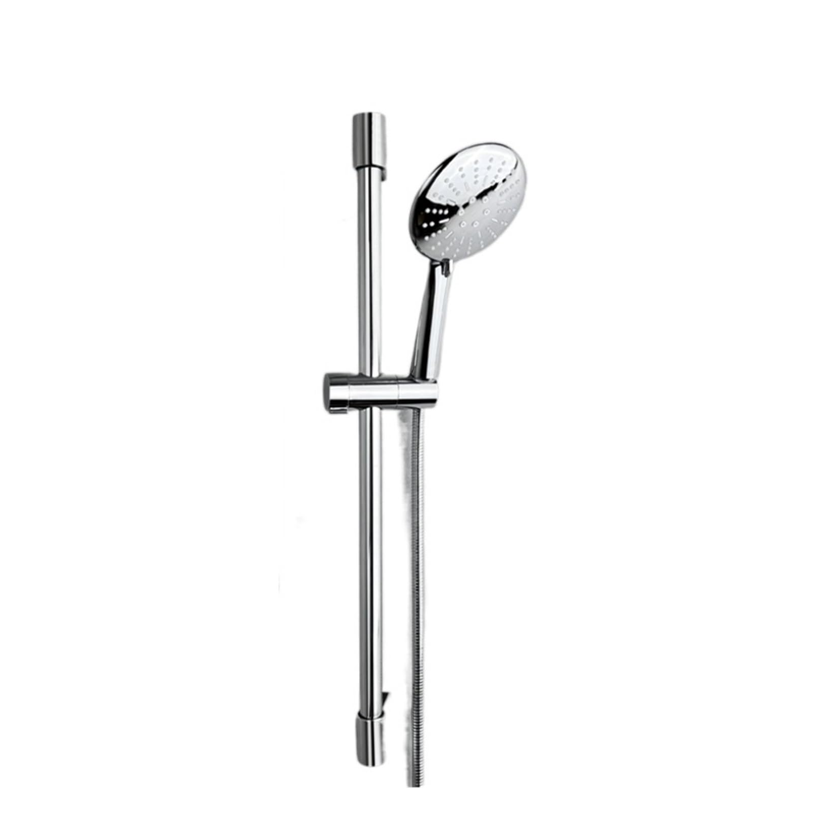 Juego de ducha de mano deslizante con 3 funciones Ducha de mano Conector de barra deslizante Manguera de 1,5 m Accesorio de cascada para baño Cromo Negro Wal (Color: Juego de cromo) Beauty Comes