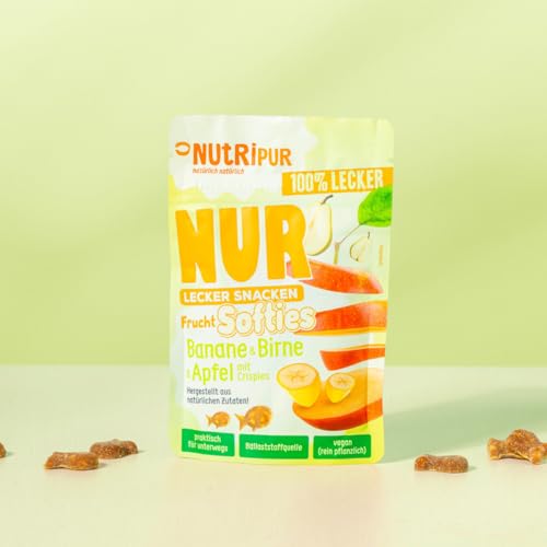 NutriPur Frucht Softies BIO 4er Set - Fruchtgummi ohne Gelatine: Natürliche Snacks aus Fruchtsaftkonzentrat von Beeren und exotischen Früchten, 4 Packungen Fruchtgummi vegan, rein pflanzlich