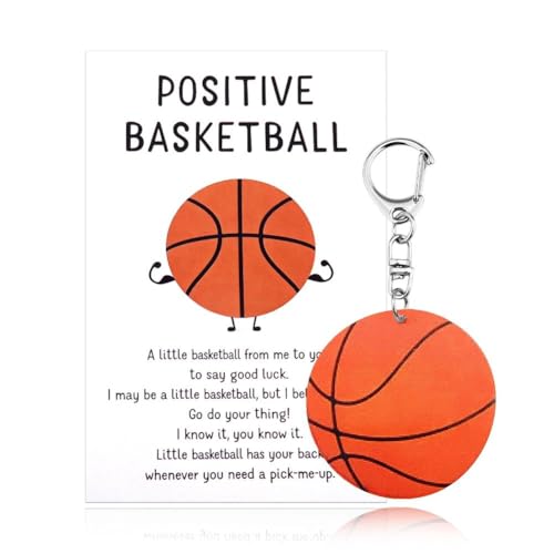 MXXGMYJ Positive Basketball Gifts for Women Men Basketball Keychain with