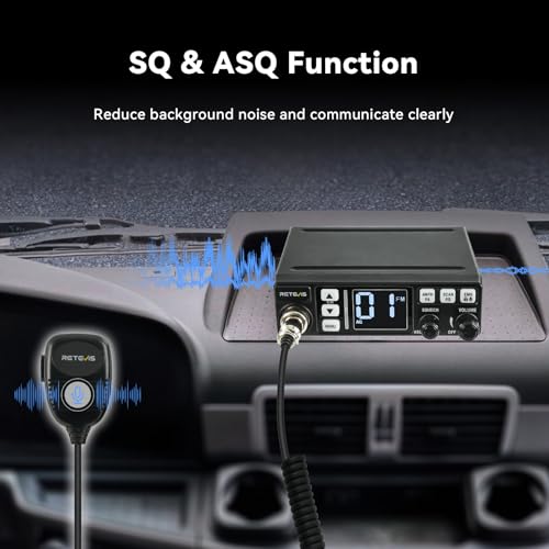 Image of Retevis MB3 AM /FM CB Radio Dual-Mode, Public Address (PA) Function, Automatic Noise Limiter, 40-Channel Fixed-Mount, Easy to Operate, Long Range CB with External Speaker Jack for Truckers Emergency