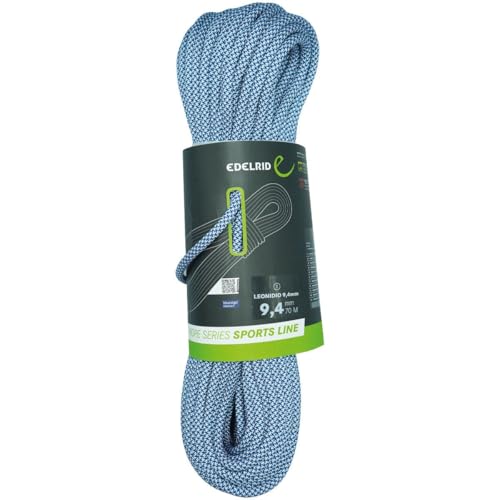 Corde escalade Edelrid Leonidio 9,4 mm bleu 80 MT en falaise