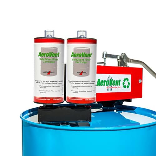 Image of AeroVent Safe2Vent Dual Filter Assembly (Part #10004722) | Fits Multi-Can & Single-Can Systems | 2 Reusable Tops & Bases, 2 Filters | Viz-a-Ball Indicator | Compliant in All 50 States | Made in USA