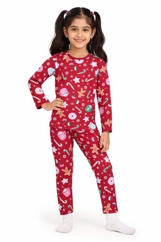 Image of NammaBaby Girl's Soft Cotton Night Suit (Printed T-Shirt & Pant Set /Girls Night Dress /Nightwear) Pack of 1