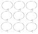 Heirtronic 100 Pieces Silver Plated Wine Glass Charm Rings Earring Open Beading Hoop Party Favor