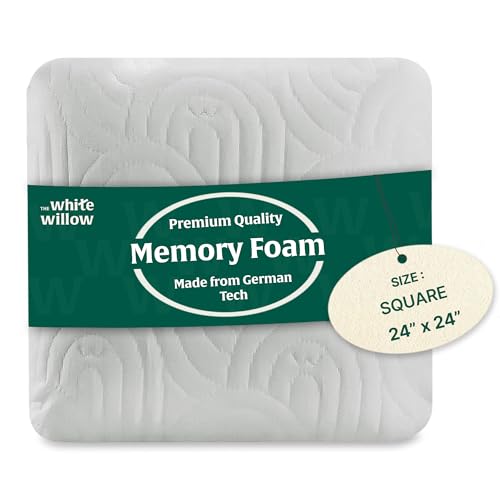 What Type of Couch is Best for Your Back: Top Cushions for Support 5 The White Willow Memory Foam Square Cushion for Car, Sofa, Diwan, Bed, Chair & Couch-Premium Decorative Square Cushion for Sofa-Throw Pillow-Square Cushions for Back Support-Soft-XXL King-24x24 Inch