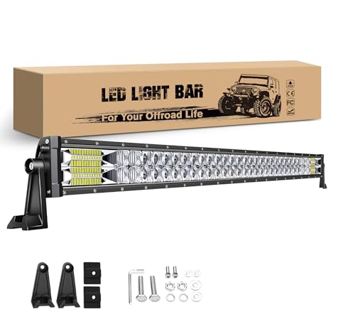 Barra de luz LED curvada de 42 pulgadas para iluminación nocturna en rutas de montaña