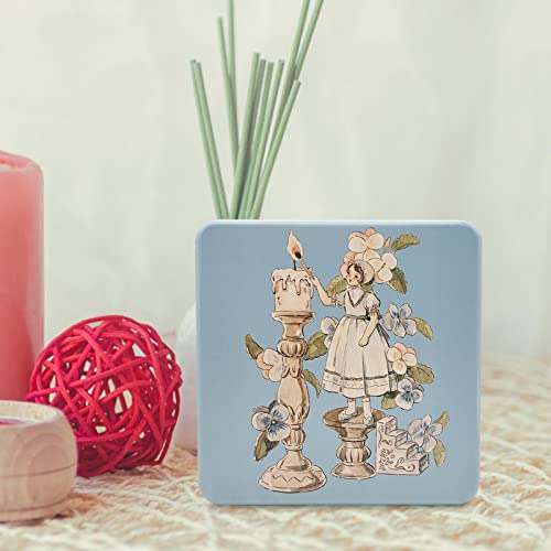 Fakeme Tinplate Storage Box Lovely Canister Decorative Candy Jar Storage Can Cookie Tins Container For Gifts Small Sundries Candies Nuts Coin, Style A #TOP1