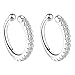 Produktbild MYA art Damen Ohrklemme Ohrringe 925 Silber mit Zirkonia Strass Stein Glitzer Clip On Ear Cuff Fake Piercing Ring Hoop Klemmring Ohr Helix Cartilage