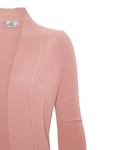Image of Cielo Women's Solid Basic Open Front Pockets Knit Sweater Cardigan