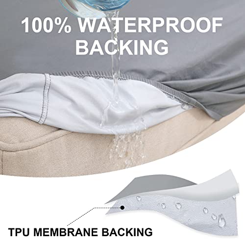 Hyha Waterproof Sofa Couch Cushion Covers Replacement Chair Cushion Covers Stretch Cushion Slipcovers Furniture Protector Sofa Slipcover Soft Flexibility With Elastic Bottom (Small,Grey) #TOP1