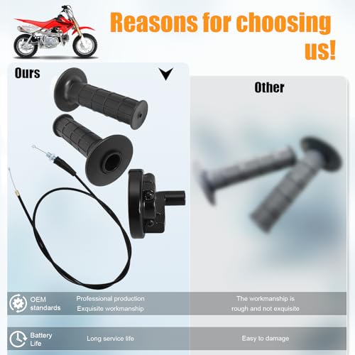 QAZAKY Twist Throttle Accelerator Handle Grip Cable Set for Mini Baja Mb165 Mb200 5.5HP 6.5HP 196cc 200cc Doodlebug Bike 7/8inch 22mm Handlebar Pit Dirt Mini Pocket Bike ATV Quad Scooter Motorcycle by QAZAKY - Image 5