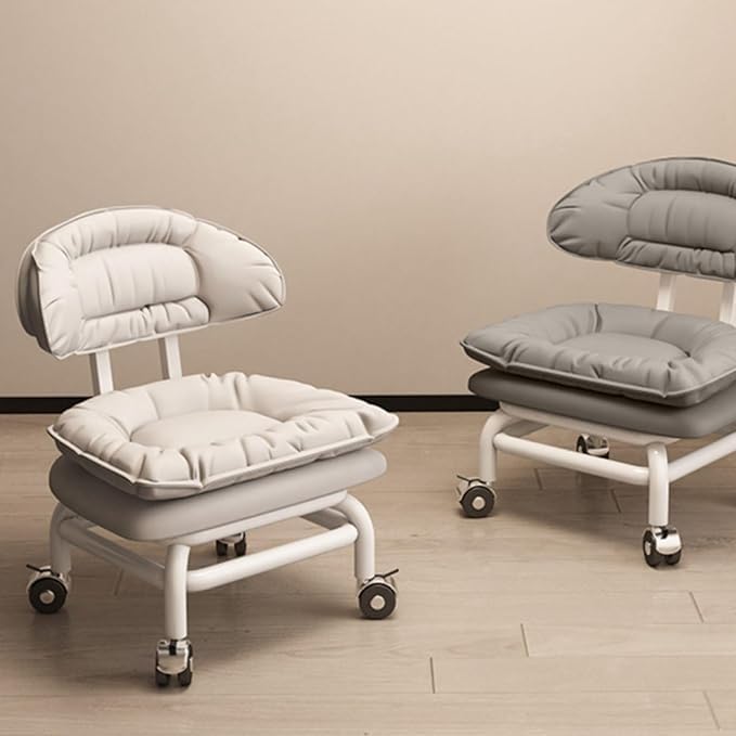 Blurism gaming chair, 360 rotating low stool rolling pullee stool, low stool with wheels, changing shoe with wheels makeup cleaning, pedicure, massage spa and home (gray)