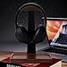 NIRVASH Walnut Headphone Stand, Wood Headset Stand for Desk, Wooden Universal Headphone Holder with Storage Base for Gaming, AirPods Max, Bose,Razer, Sennheiser (Black)
